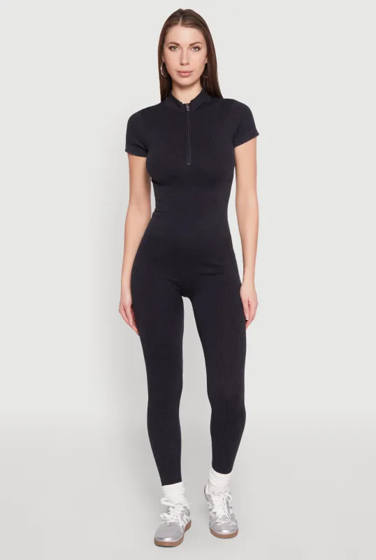Seamless Half Zip Catsuit sold by Rainbow