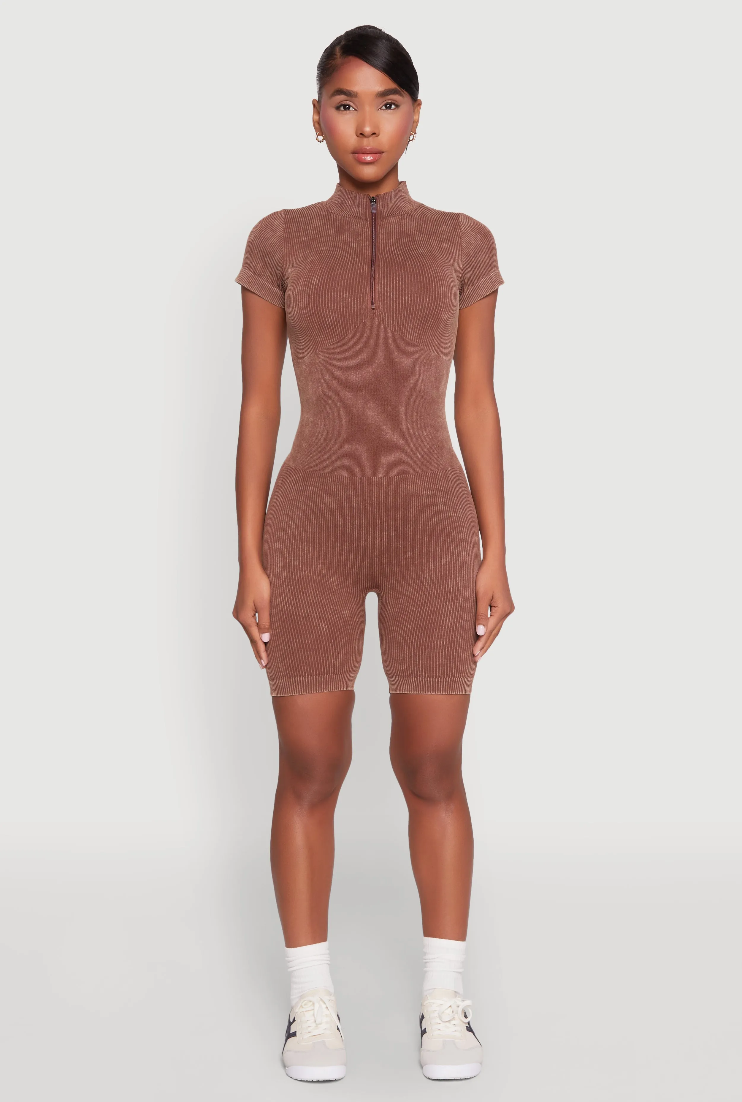 Seamless Half Zip Romper sold by Rainbow