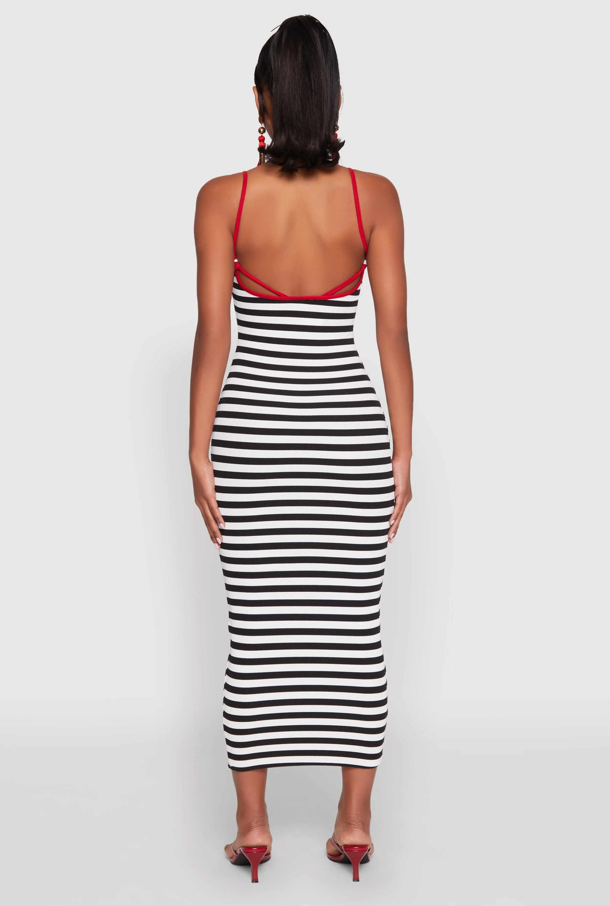 Contrast Trim Striped Maxi Dress sold by Rainbow product image thumbnail 5