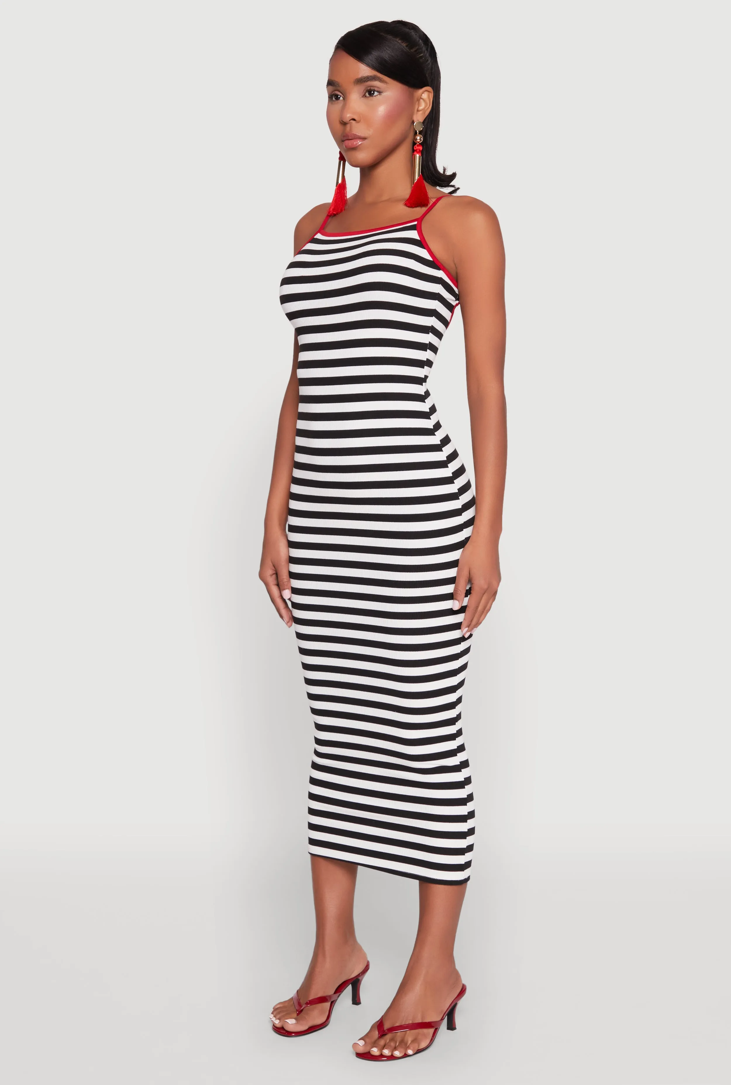 Contrast Trim Striped Maxi Dress sold by Rainbow product image thumbnail 3