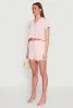 Haute Monde Eyelet Detail Cropped Shirt sold by Rainbow
