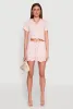 Haute Monde Eyelet Detail Cropped Shirt sold by Rainbow