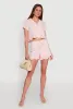Haute Monde Eyelet Detail Cropped Shirt sold by Rainbow