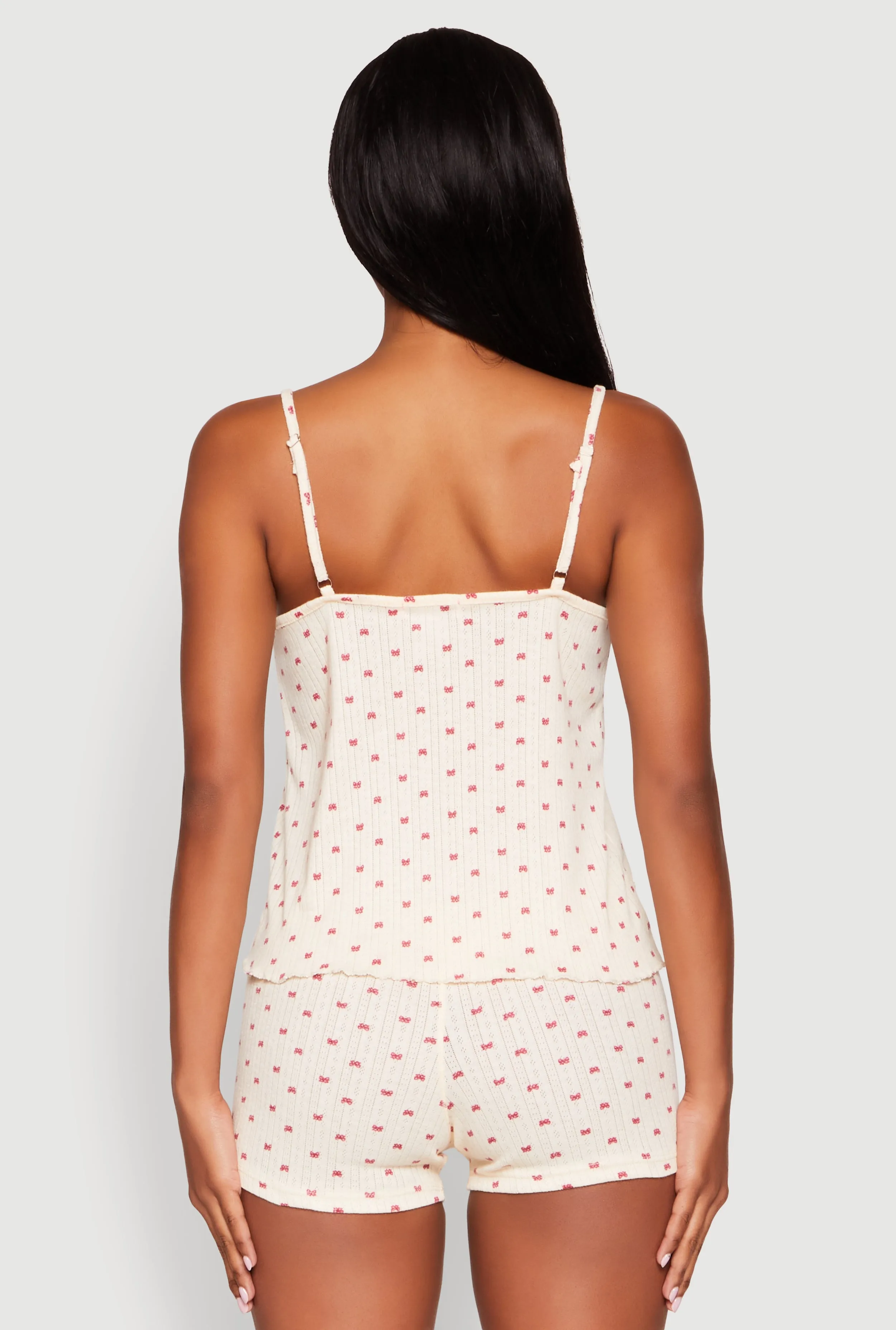 Pointelle Printed Pajama Cami and Shorts Set sold by Rainbow product image thumbnail 3