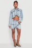 Spoon Jeans Cargo Pocket Mini Denim Skirt sold by Rainbow