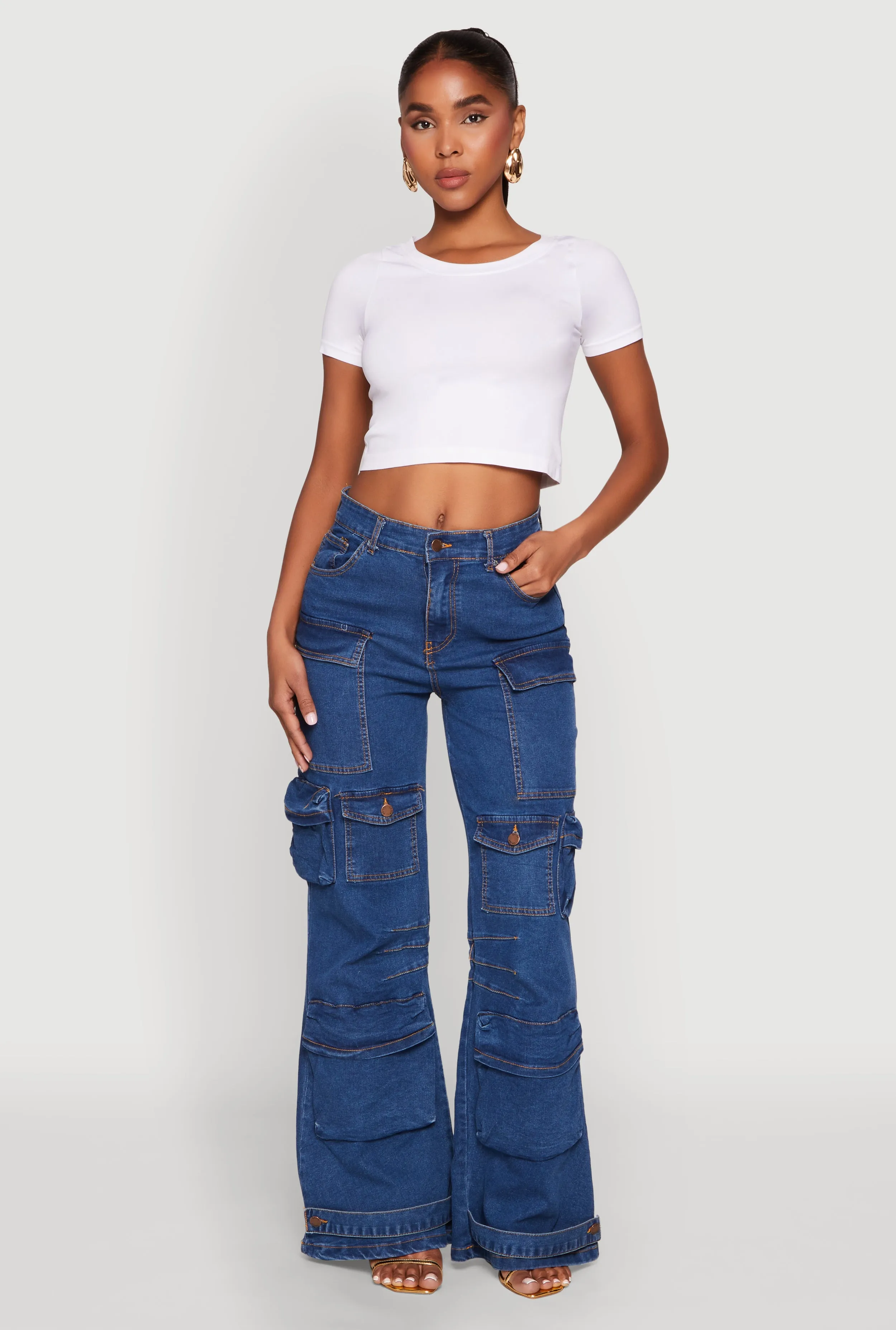 Daisy Cargo Pocket Flare Jeans sold by Rainbow product image thumbnail 2