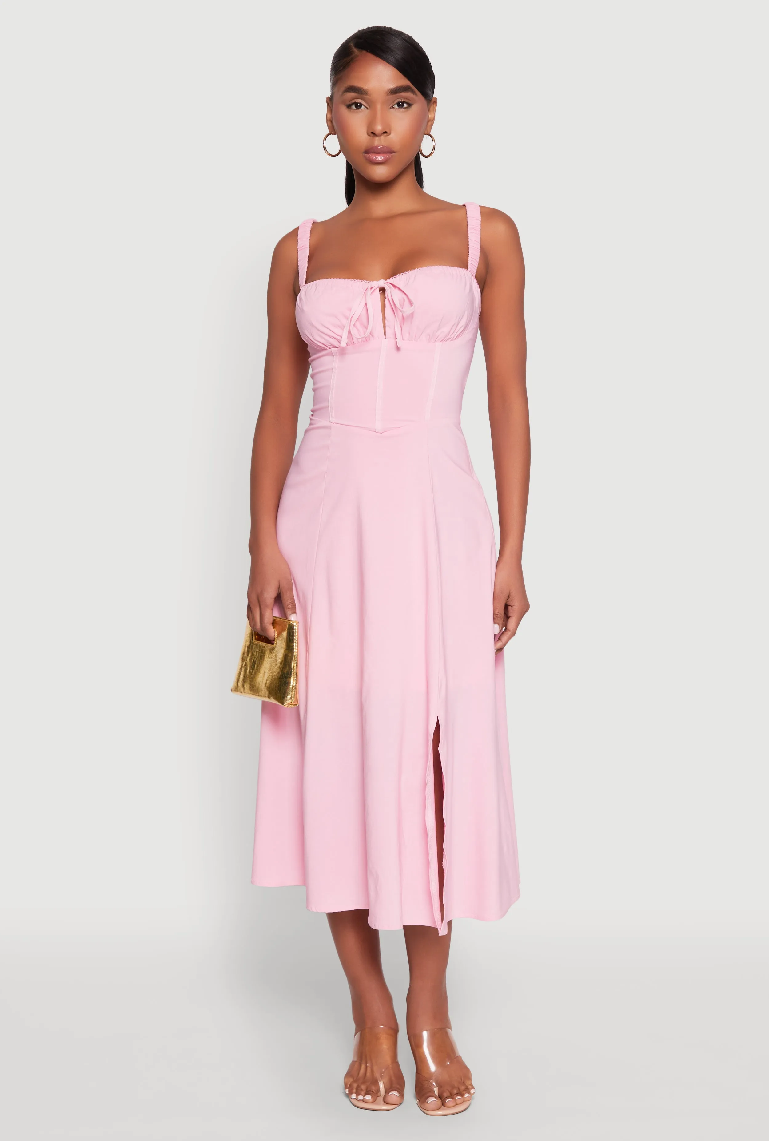 Iris Slit Front Corset Midi Dress sold by Rainbow