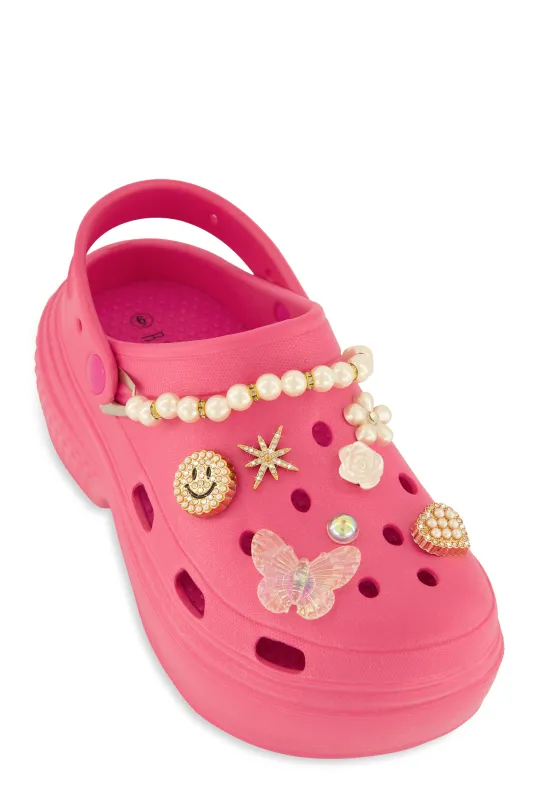 Studded Charm Platform Clogs sold by Rainbow