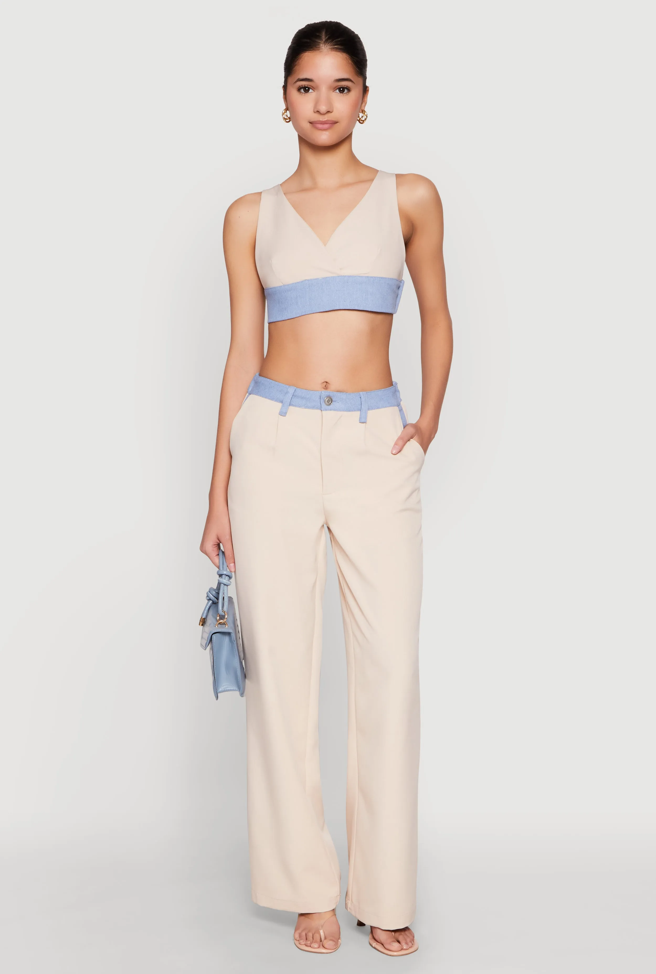 Denim Contrast Trim Bralette sold by Rainbow product image thumbnail 3