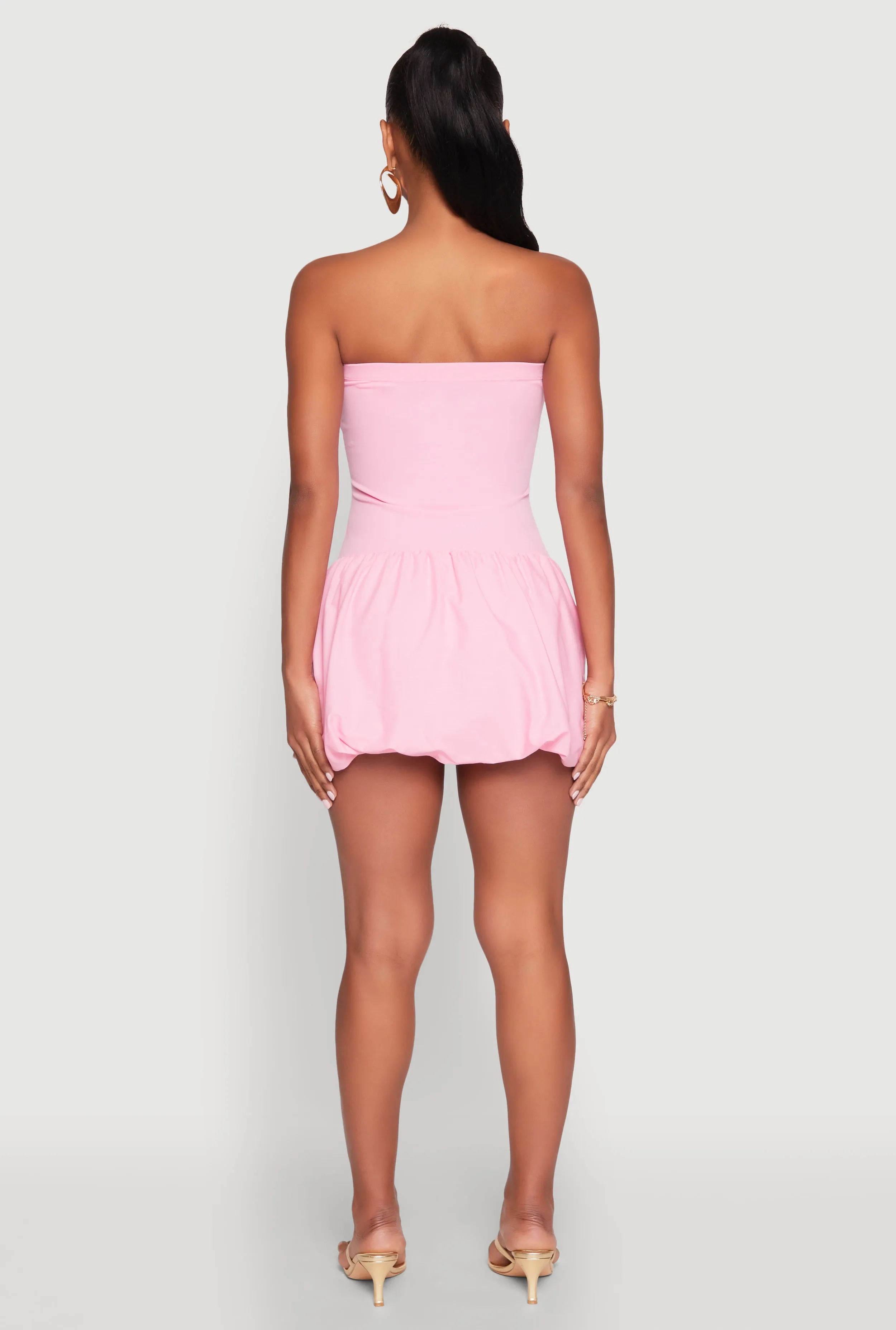 Strapless Bubble Hem Mini Dress sold by Rainbow product image thumbnail 5
