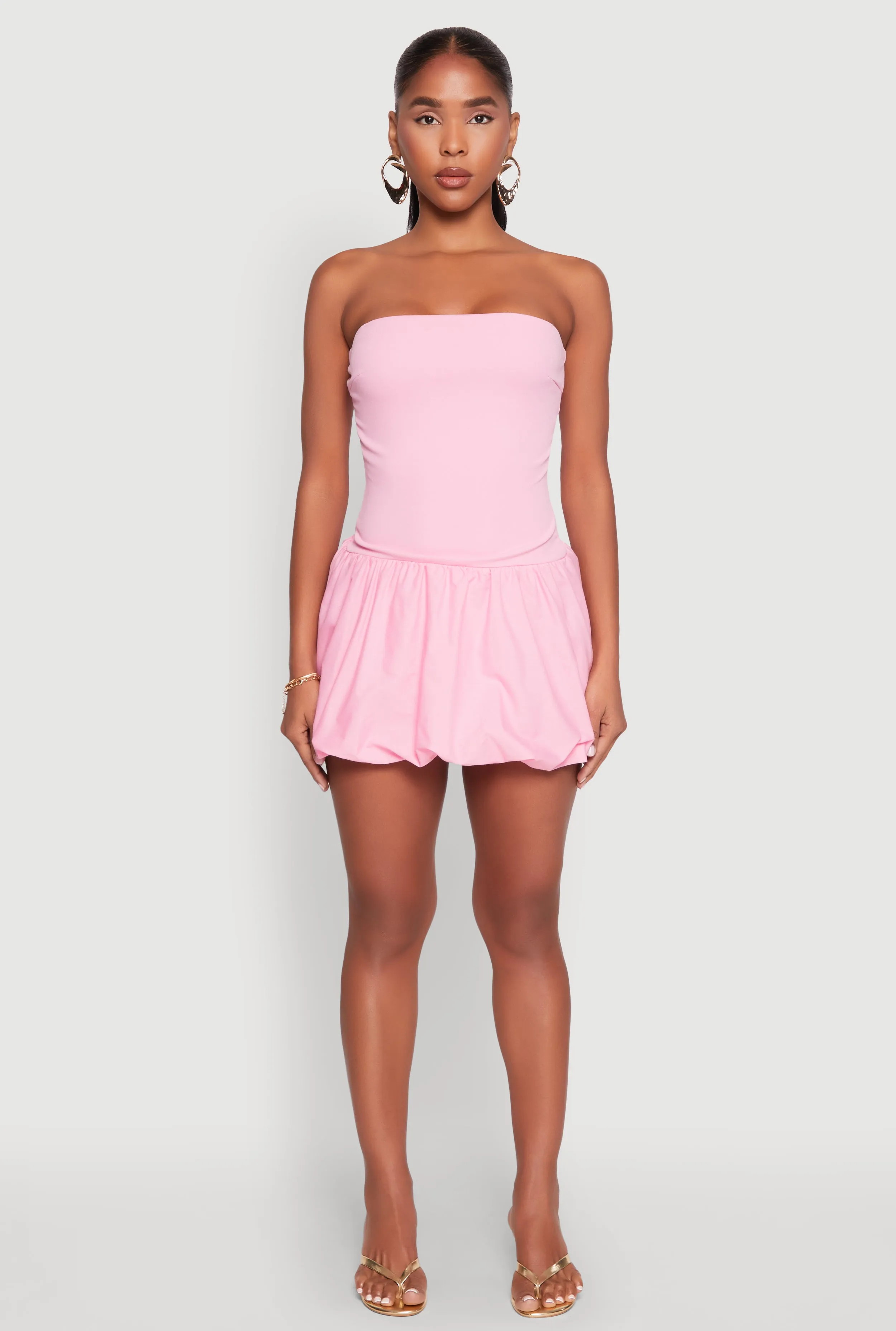 Strapless Bubble Hem Mini Dress sold by Rainbow product image thumbnail 2