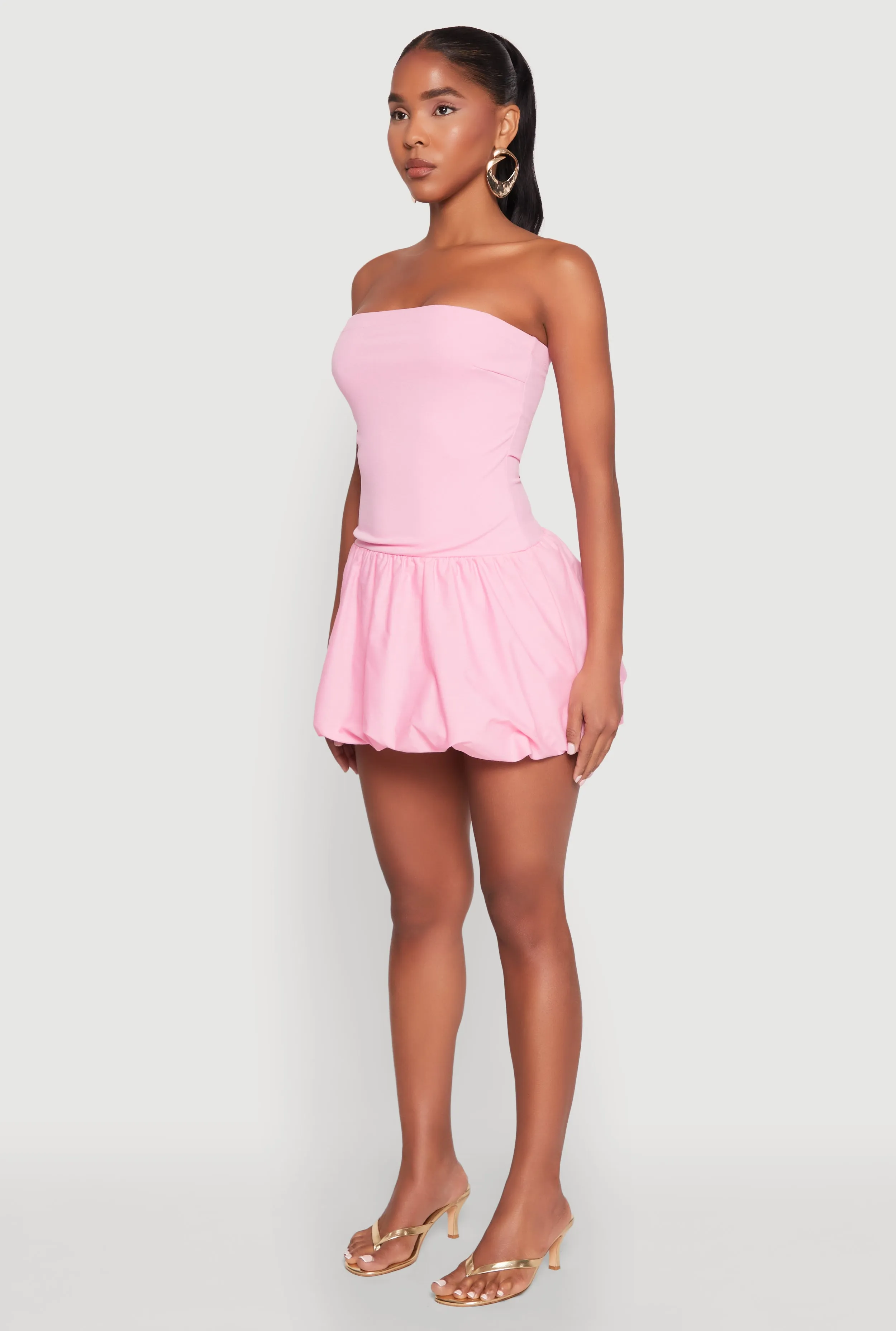 Strapless Bubble Hem Mini Dress sold by Rainbow product image thumbnail 3