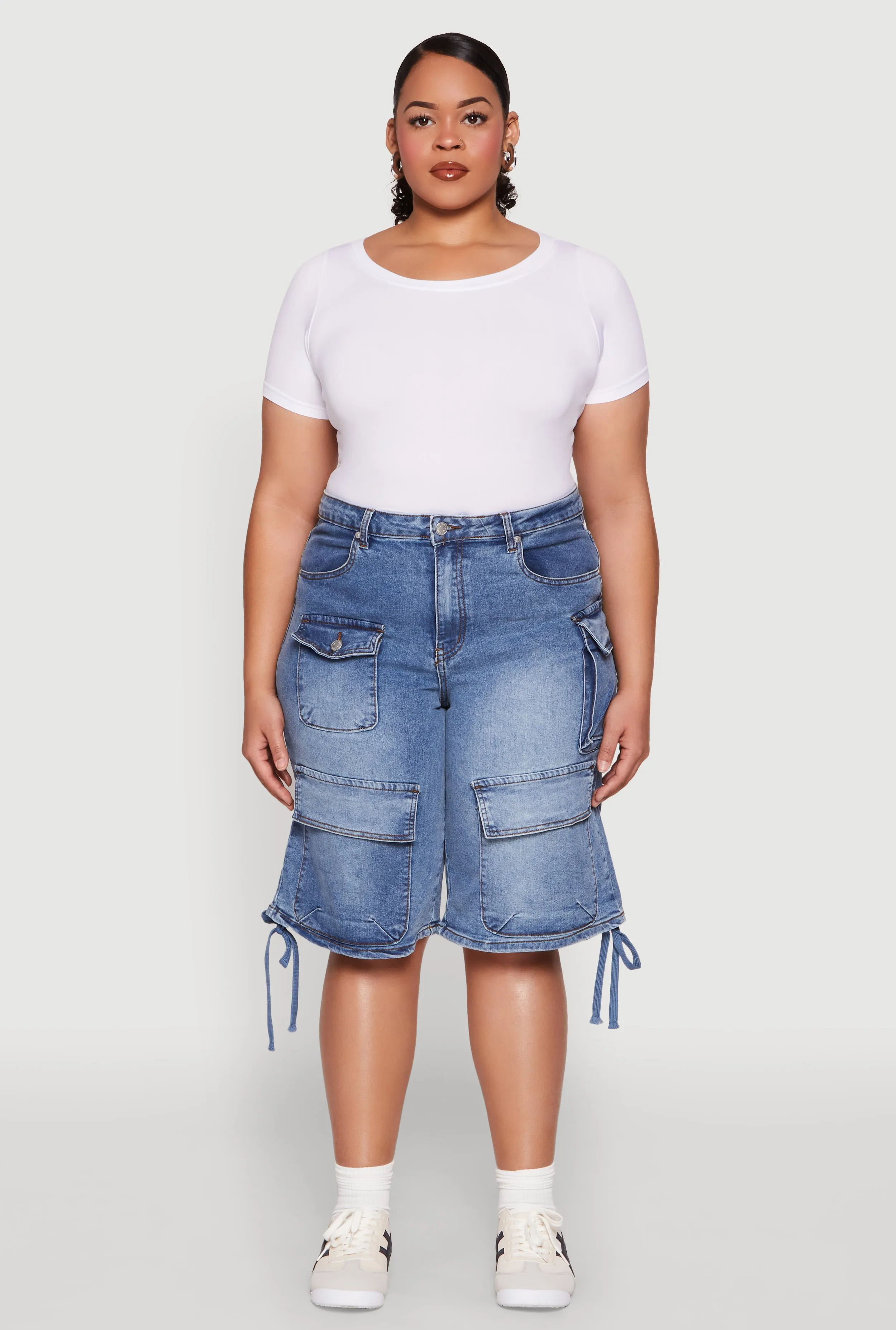 Plus Size Almost Famous Cargo Skater Shorts sold by Rainbow