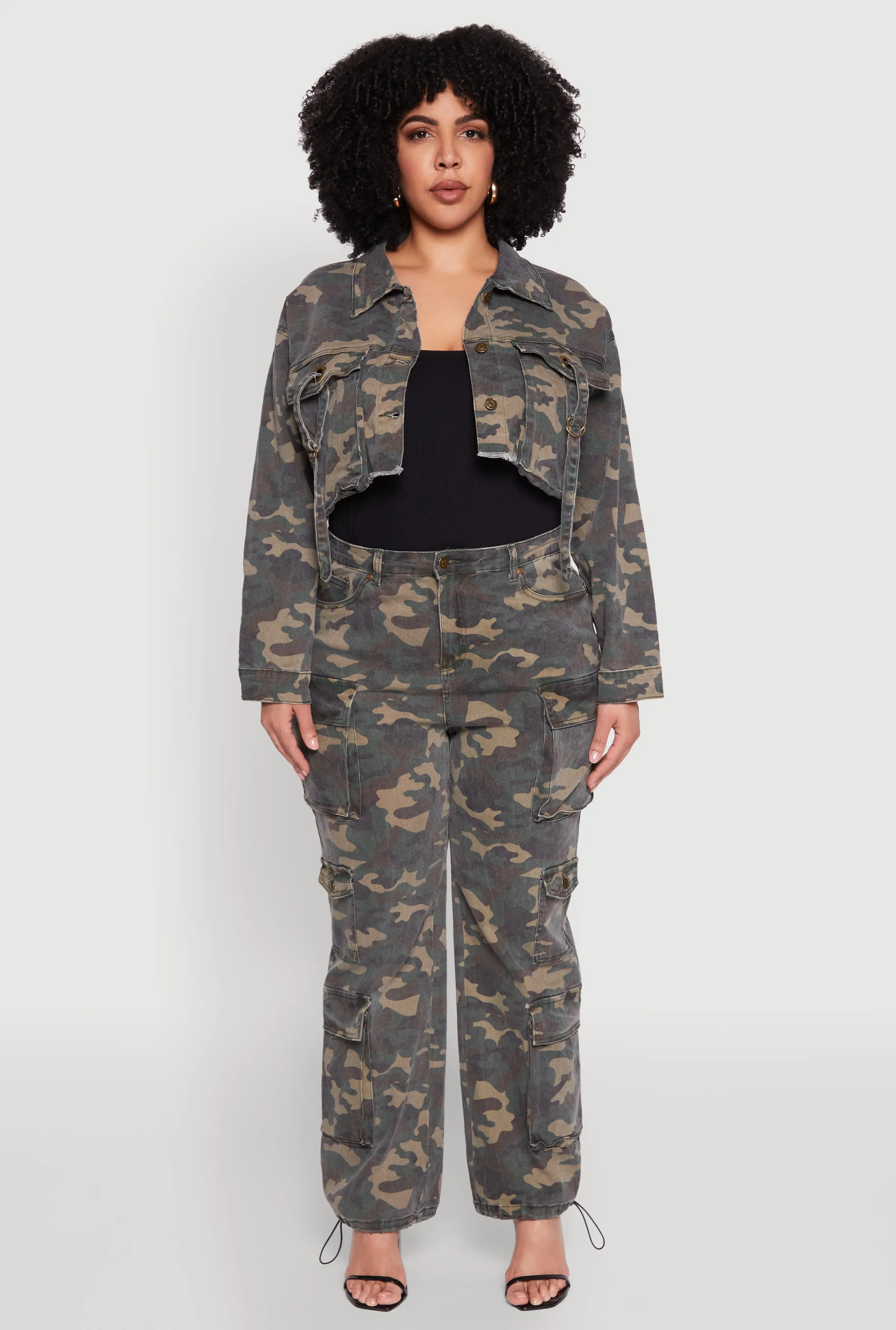 Plus Size Camo Denim Cargo Joggers sold by Rainbow product image thumbnail 2