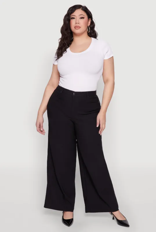 Plus Size Hyperstretch Wide Leg Pants sold by Rainbow