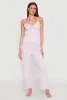 Ruffled Trim Pajama Cami and Pants Set sold by Rainbow