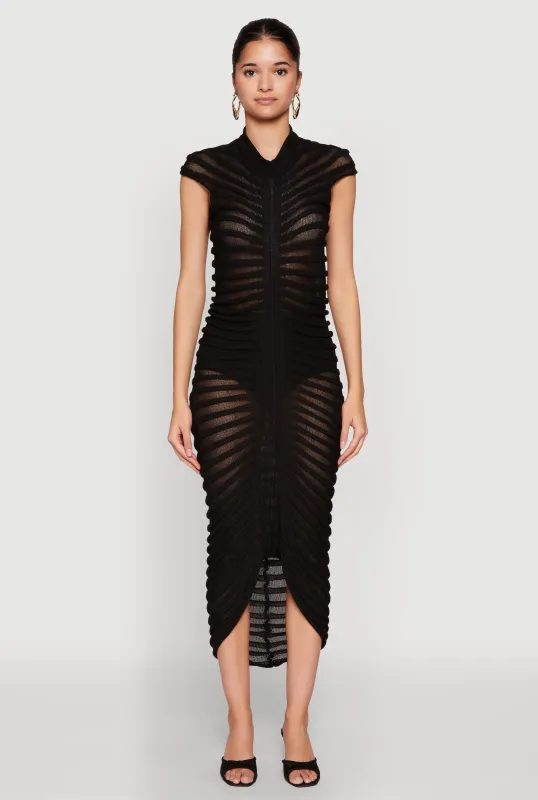 Shadow Striped Knit Midi Dress sold by Rainbow