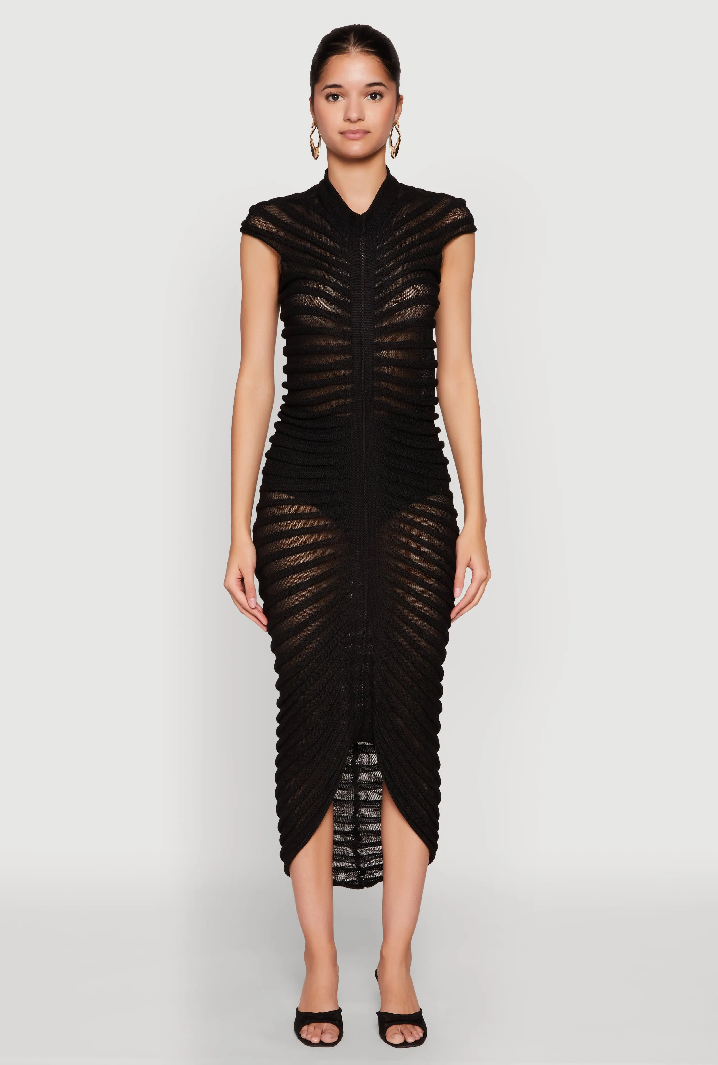 Shadow Striped Knit Midi Dress sold by Rainbow