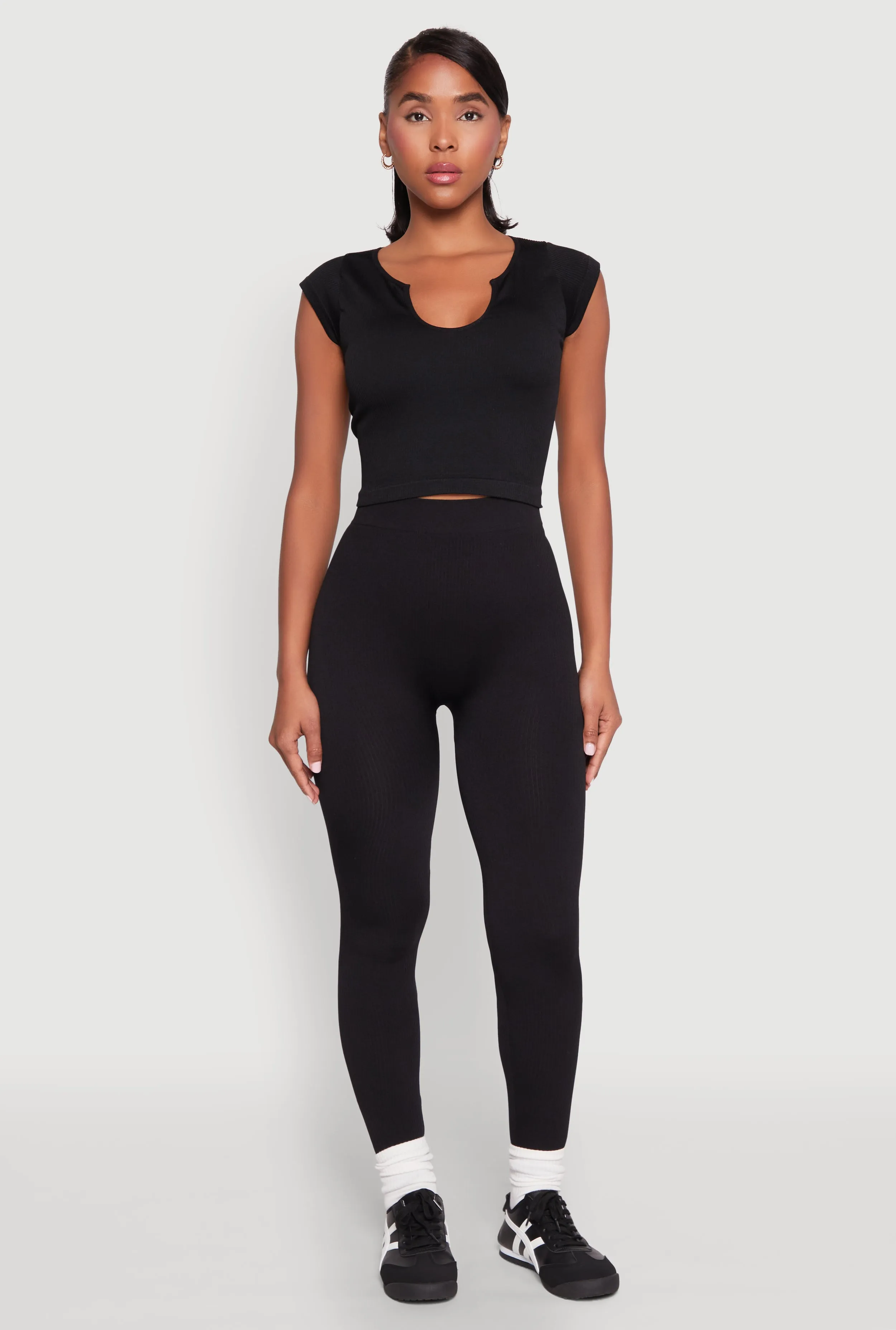 High Waisted Rib Knit Leggings sold by Rainbow product image thumbnail 2