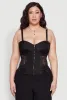 Plus Size Zip Up Lace Bustier Top sold by Rainbow