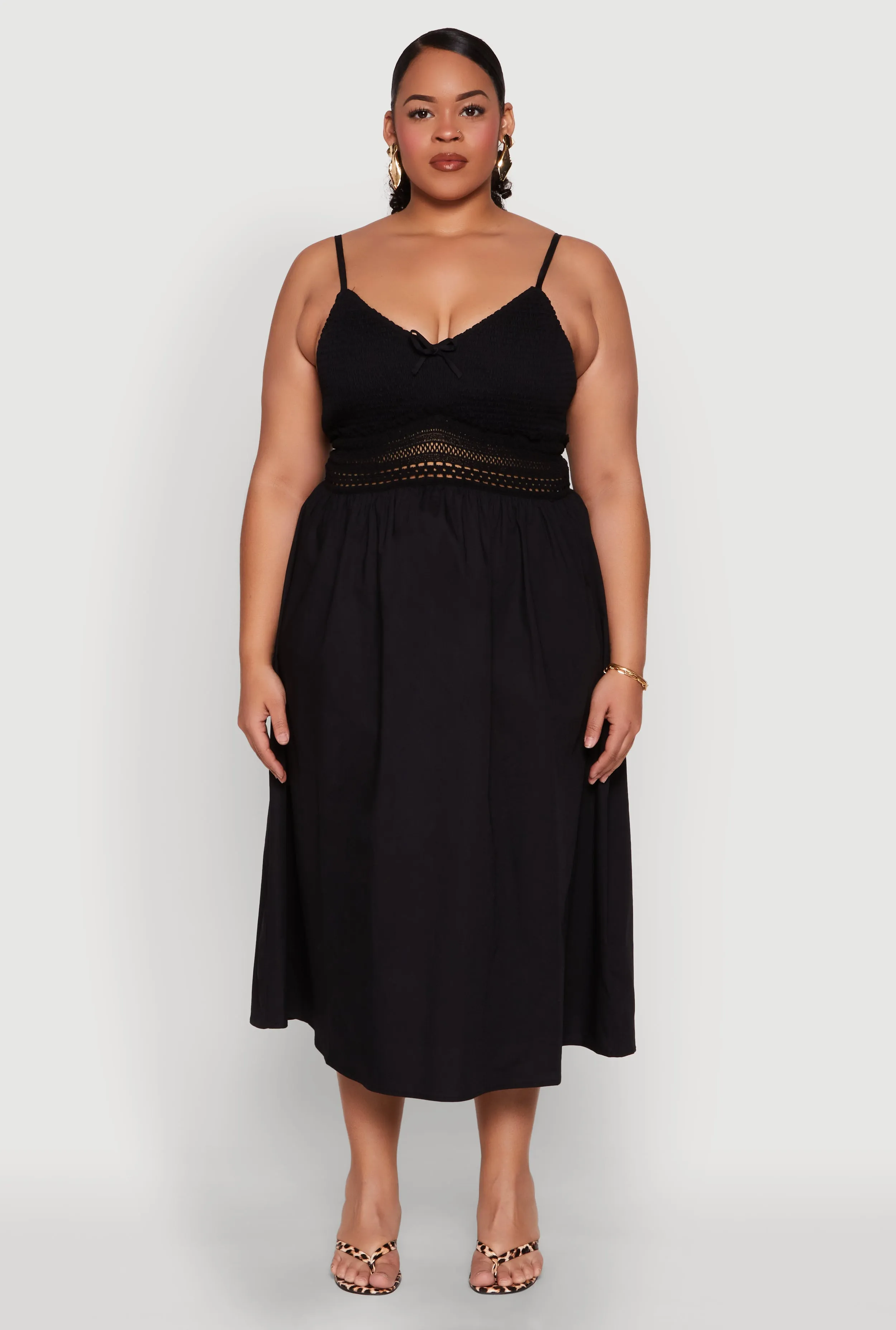 Plus Size Almost Famous Crochet Empire Waist Midi Dress sold by Rainbow product image thumbnail 2