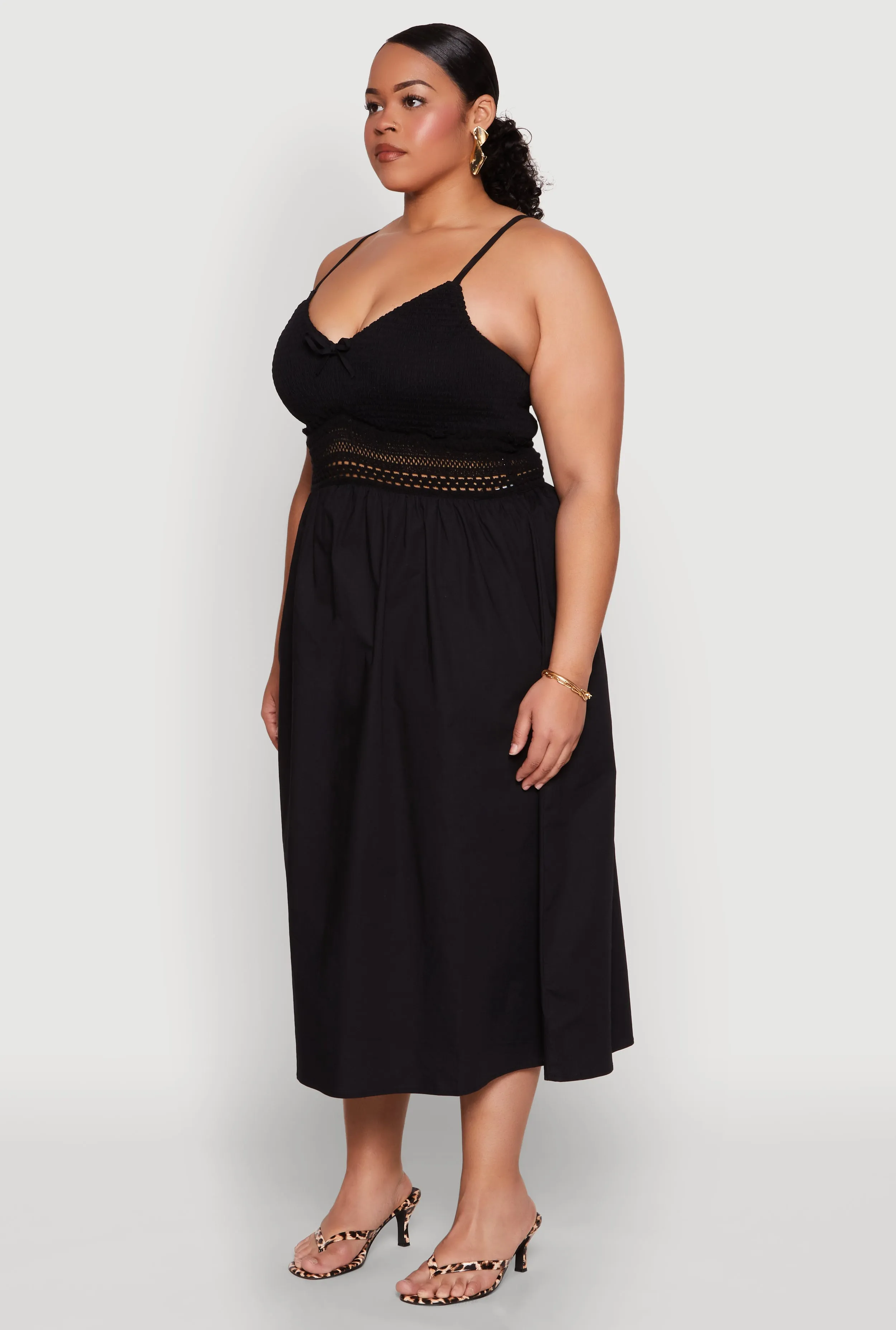 Plus Size Almost Famous Crochet Empire Waist Midi Dress sold by Rainbow product image thumbnail 3