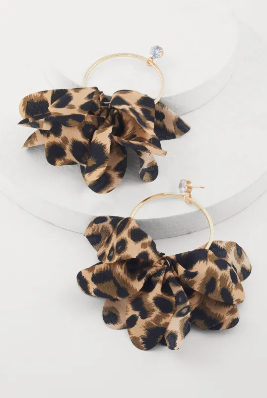 Fabric Detail Hoop Earrings sold by Rainbow