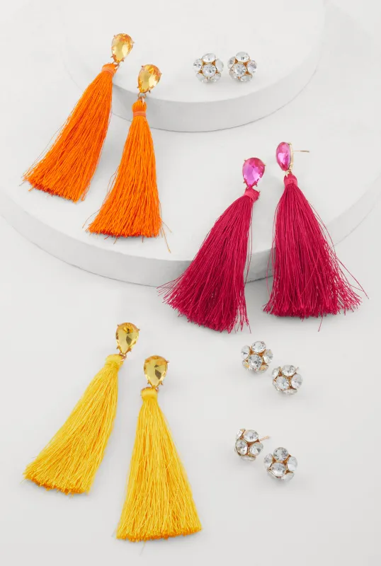 Assorted Stud and Tassel Earrings Set of 6 sold by Rainbow