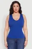 Plus Size Seamless V Neck Rib Knit Top sold by Rainbow