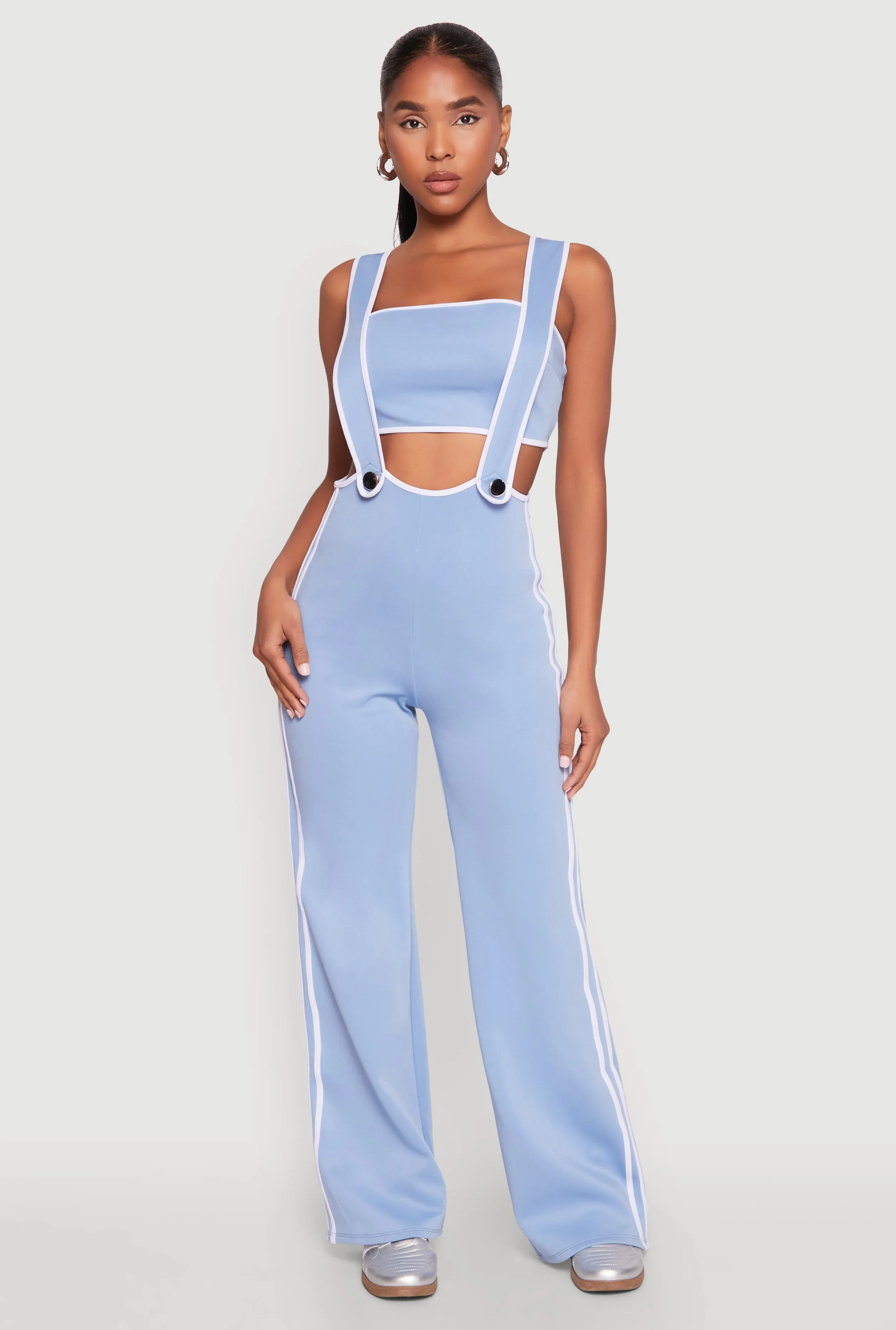 Contrast Trim Suspender Pants with Bandeau Top sold by Rainbow