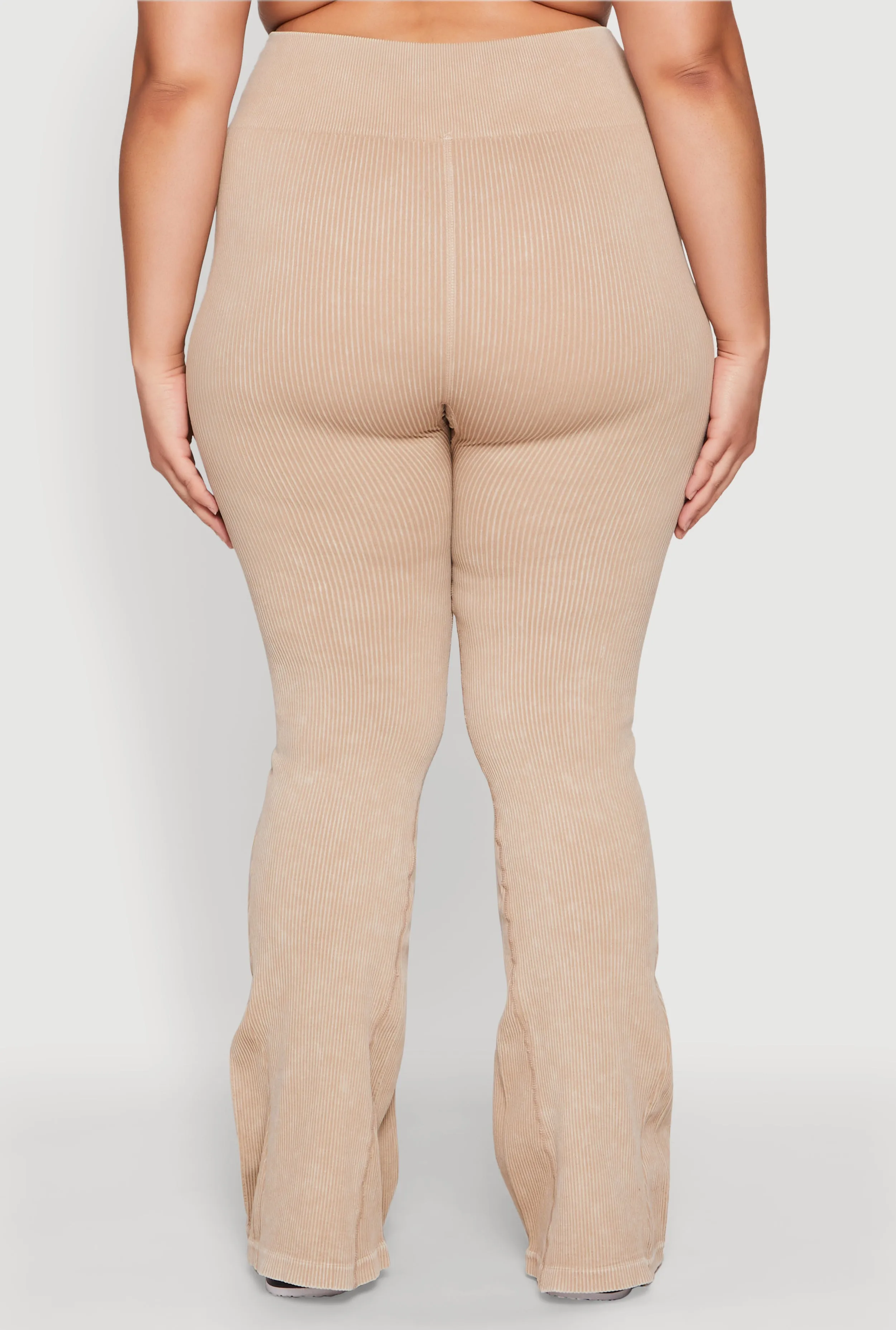 Plus Size Mineral Wash Ribbed Knit Boot Cut Pants sold by Rainbow product image thumbnail 5