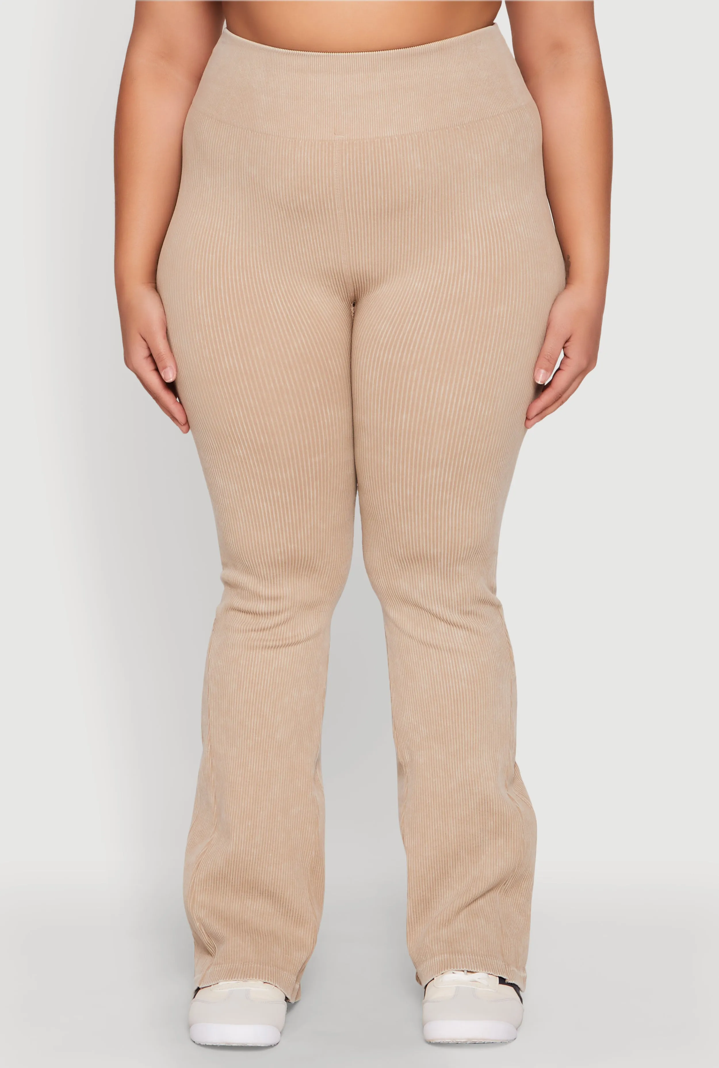 Plus Size Mineral Wash Ribbed Knit Boot Cut Pants sold by Rainbow product image thumbnail 3