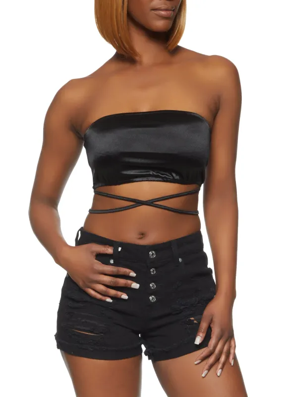 Lace Up Bandeau Top sold by Rainbow