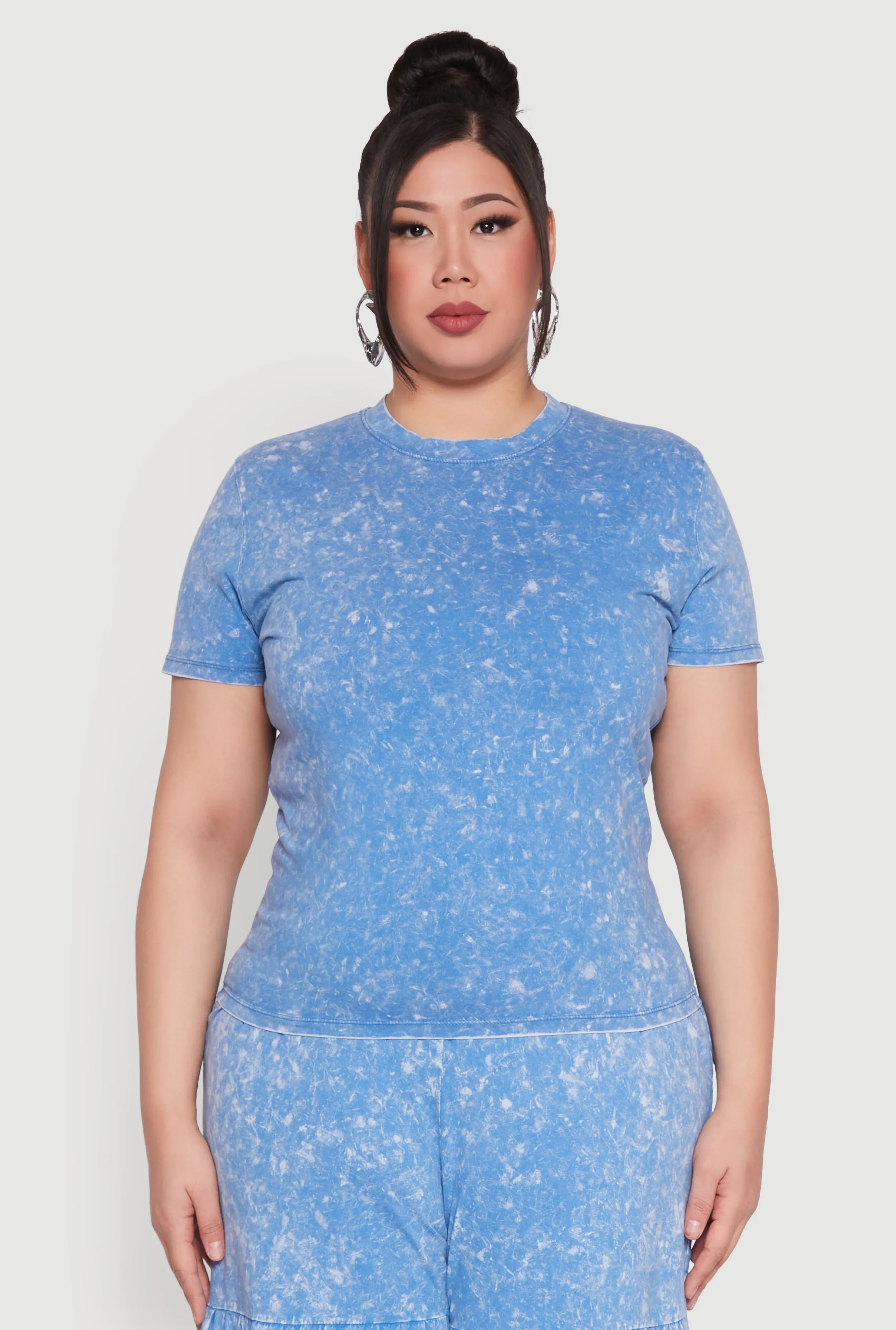 Plus Size Mineral Wash Short Sleeve Tee sold by Rainbow