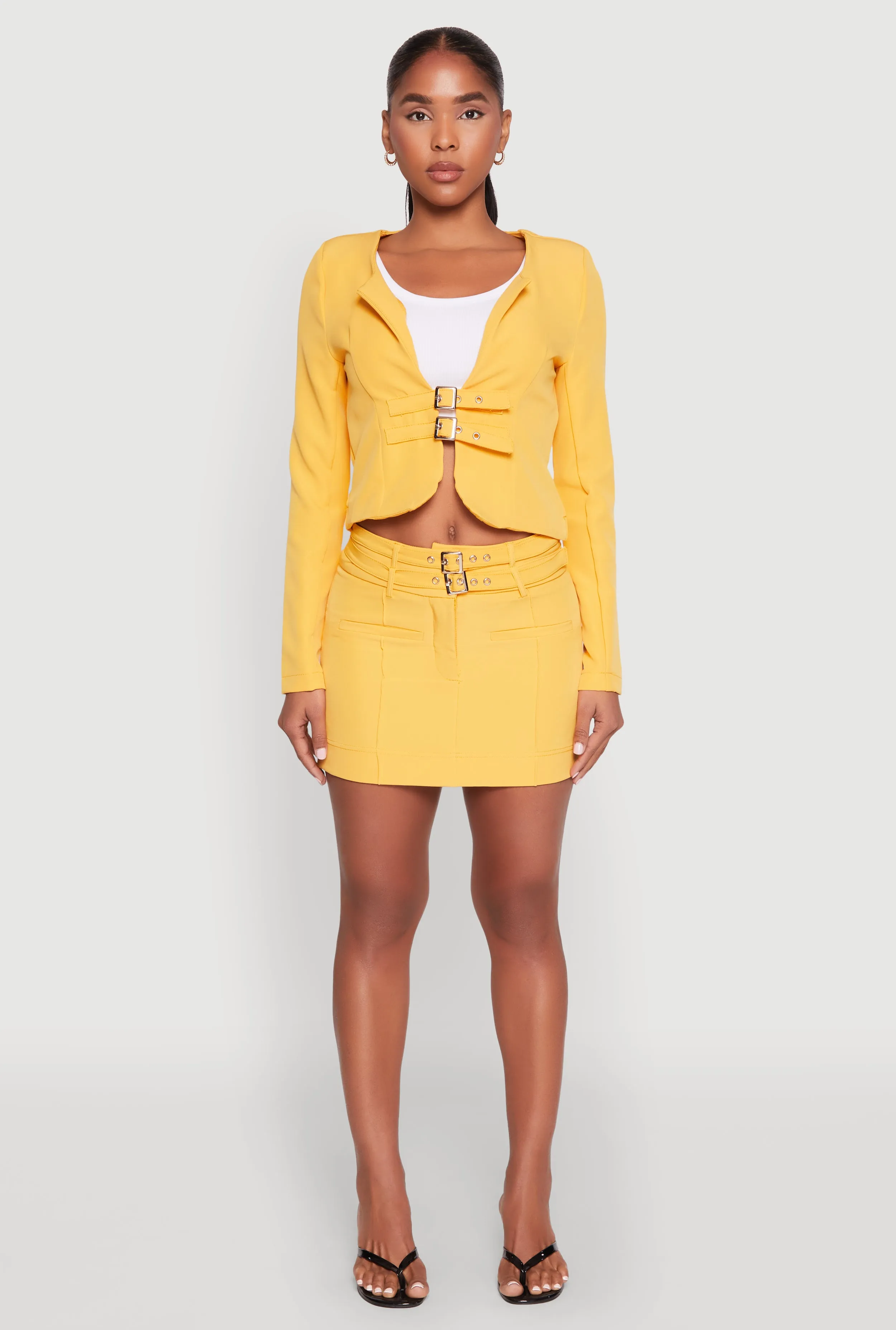 Double Buckle Front Mini Skirt sold by Rainbow product image thumbnail 2