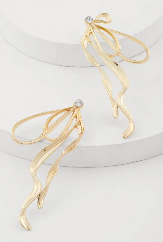 Sculptural Bow Drop Earrings sold by Rainbow