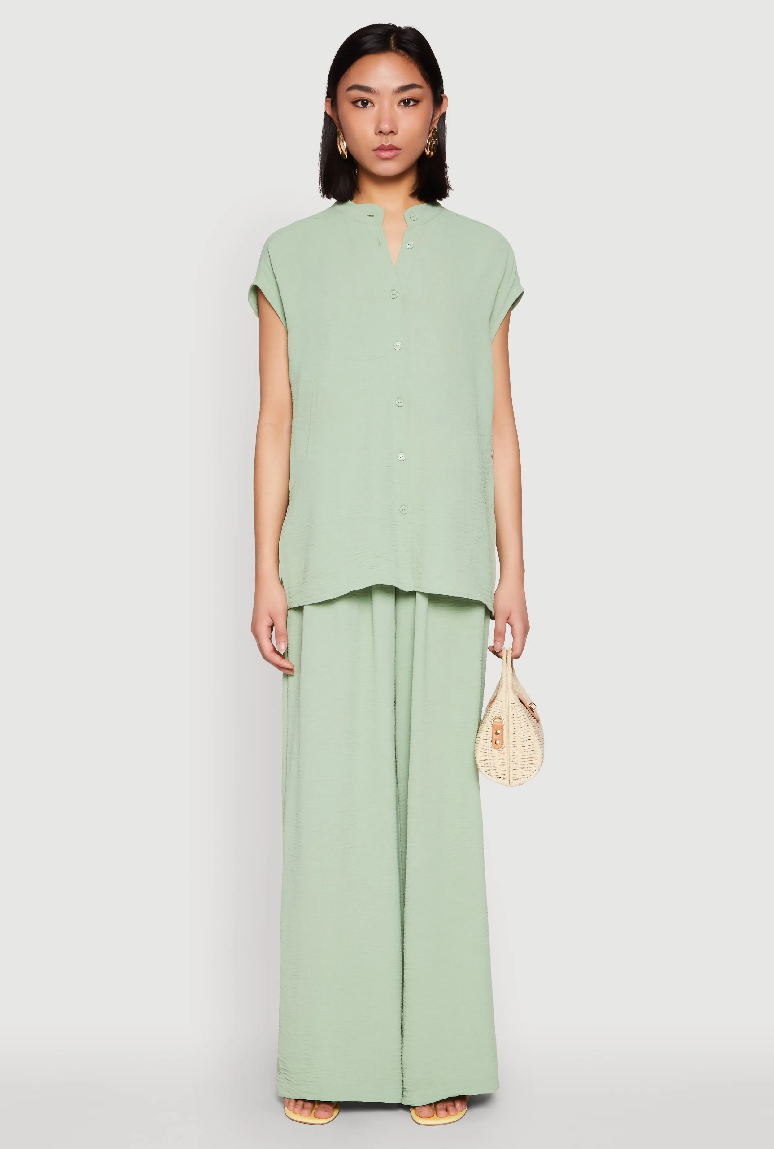 Airy Wide Leg Pants sold by Rainbow