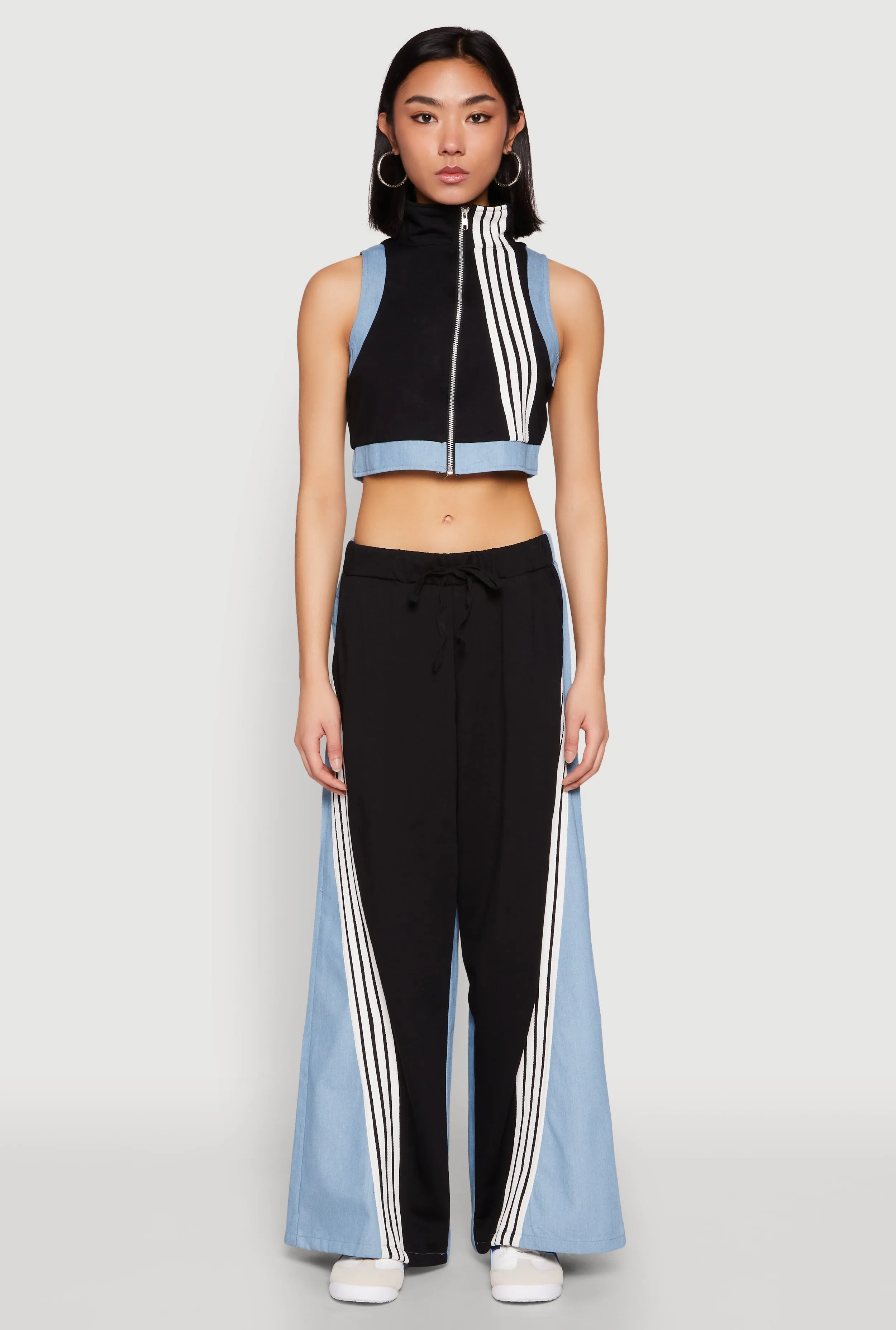 Color Blocked Contrast Trim Drawstring Pants sold by Rainbow product image thumbnail 2
