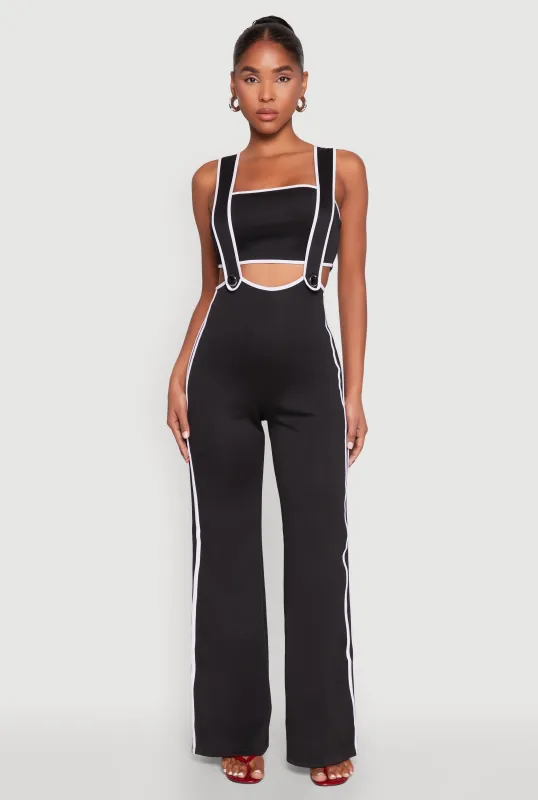 Contrast Trim Suspender Pants with Bandeau Top sold by Rainbow