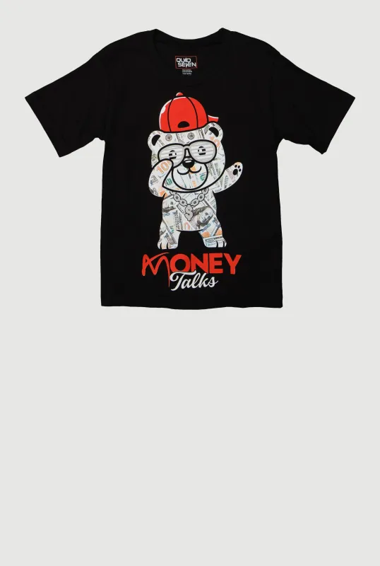 Little Boys Money Talks Bear Graphic Tee sold by Rainbow