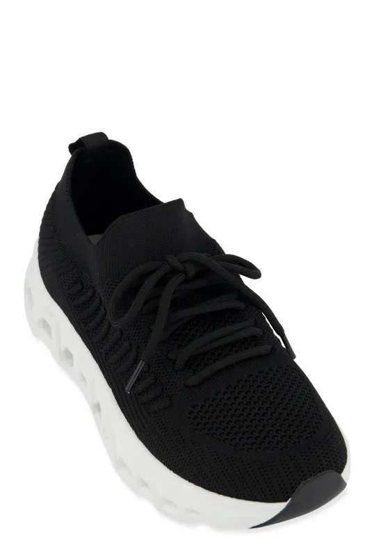Textured Knit Cut Out Sole Slip On Sneakers sold by Rainbow