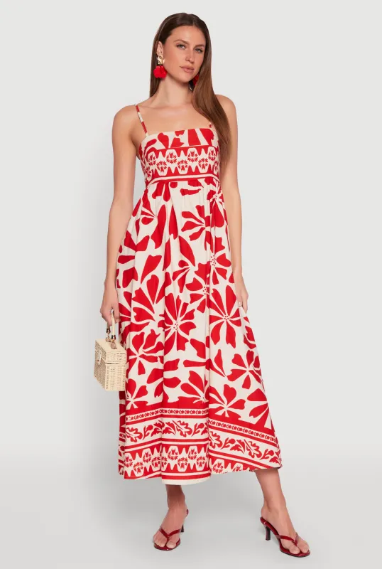 Spoon Jeans Poplin Floral Print Maxi Dress sold by Rainbow