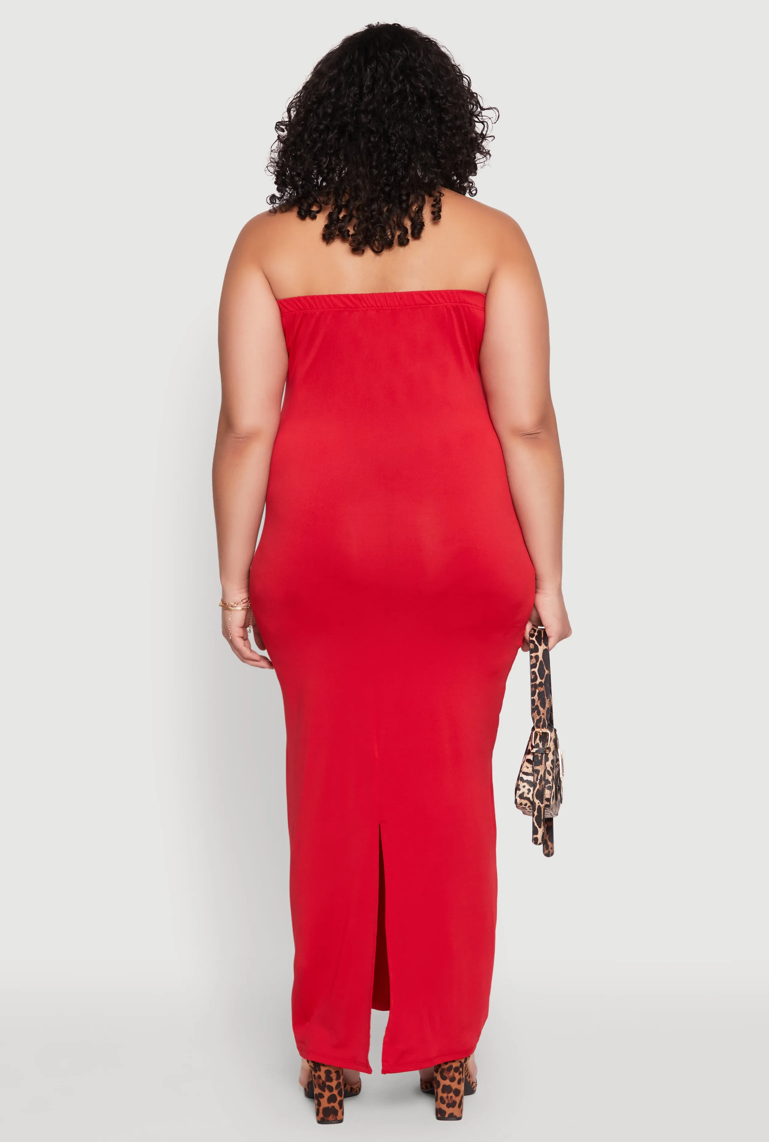 Plus Size Slit Back Maxi Tube Dress sold by Rainbow product image thumbnail 5