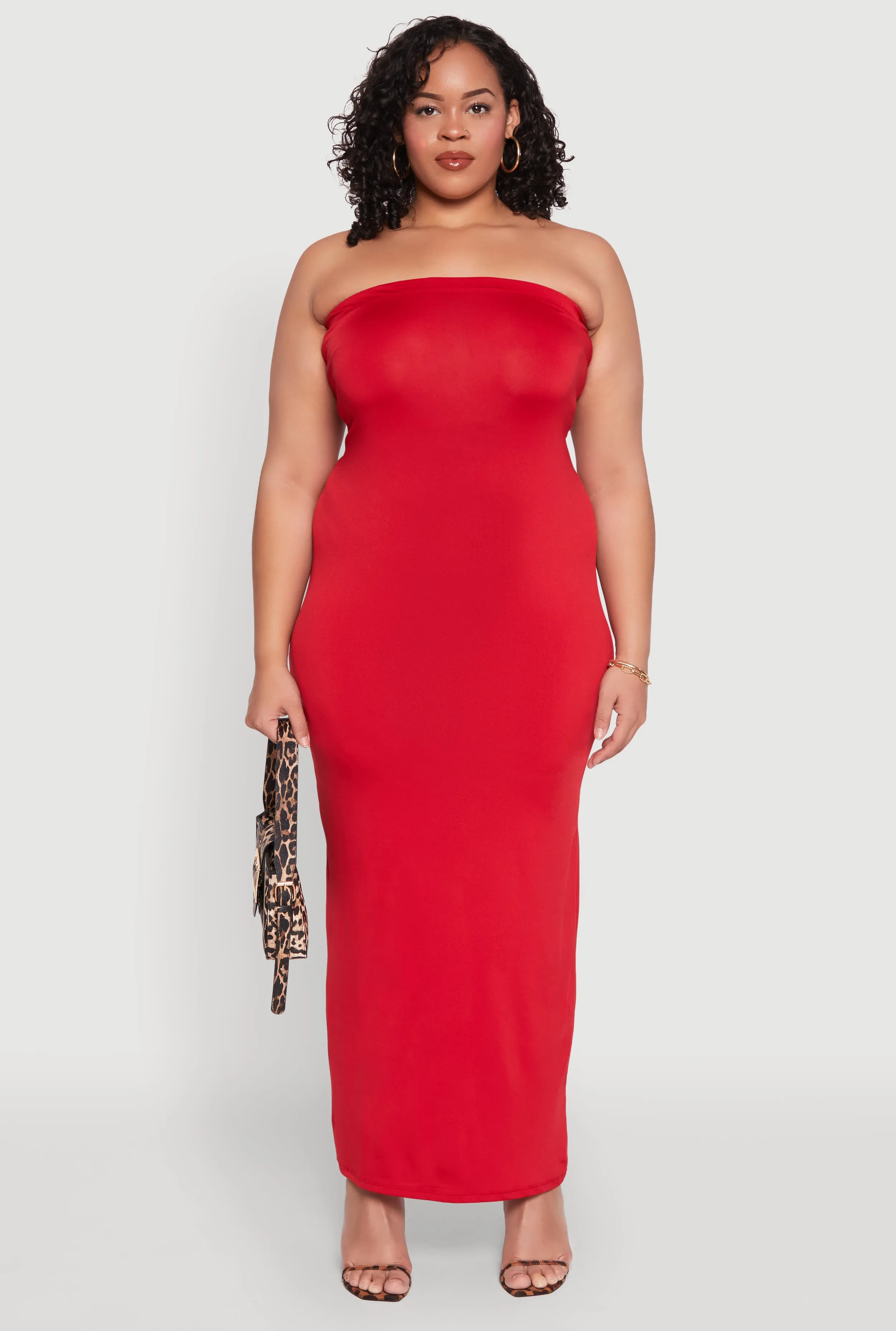 Plus Size Slit Back Maxi Tube Dress sold by Rainbow product image thumbnail 2