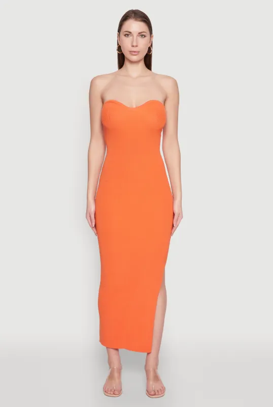 Side Slit Maxi Tube Dress sold by Rainbow