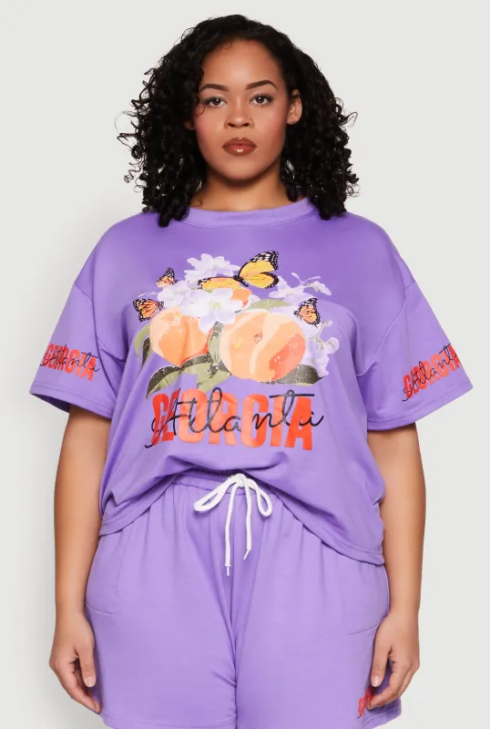 Plus Size Atlanta Georgia Peaches Graphic Top sold by Rainbow