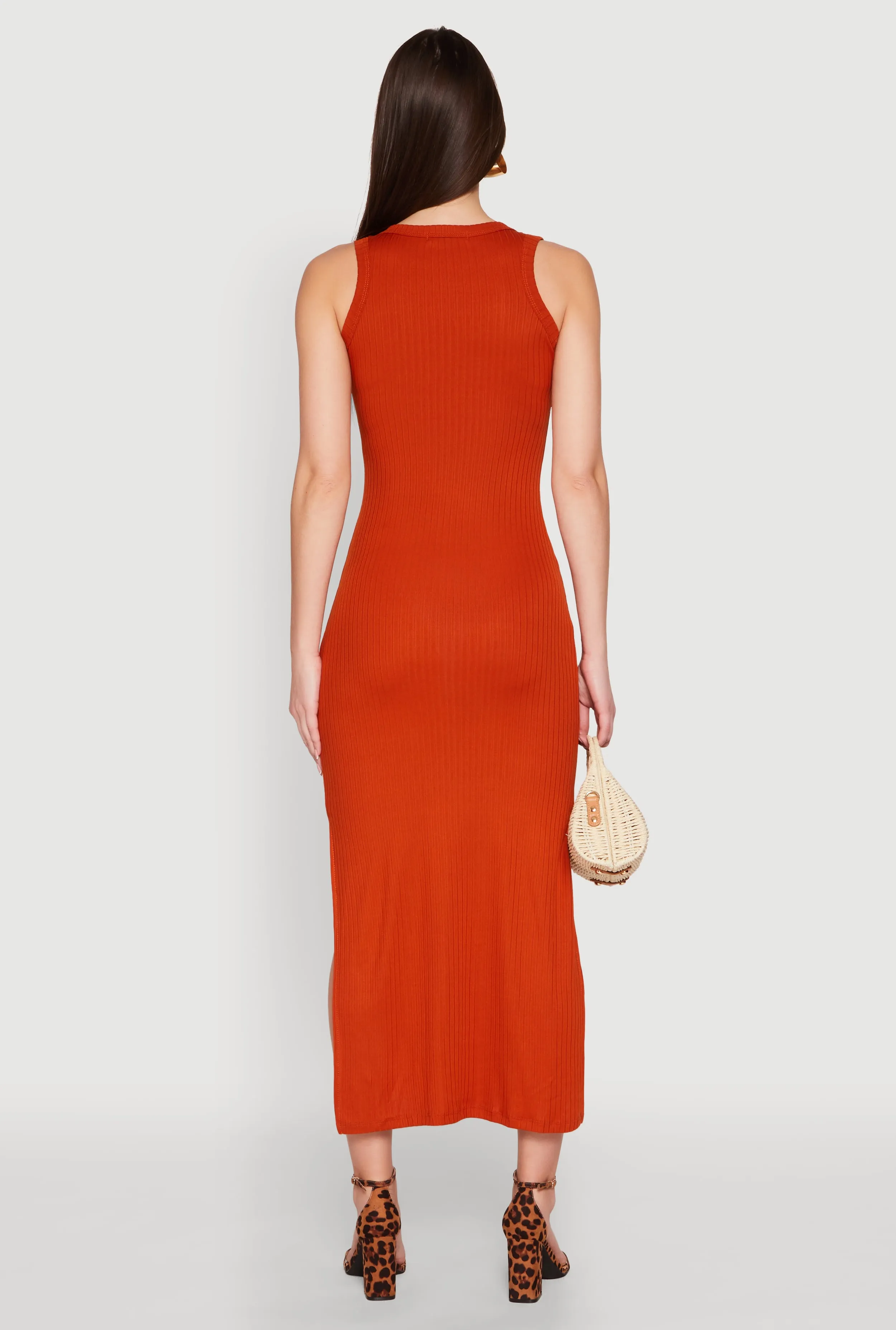 Ribbed Knit Scoop Neck Maxi Tank Dress sold by Rainbow product image thumbnail 5