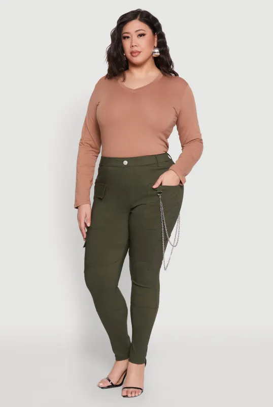 Plus Size Chain Detail Cargo Pants sold by Rainbow