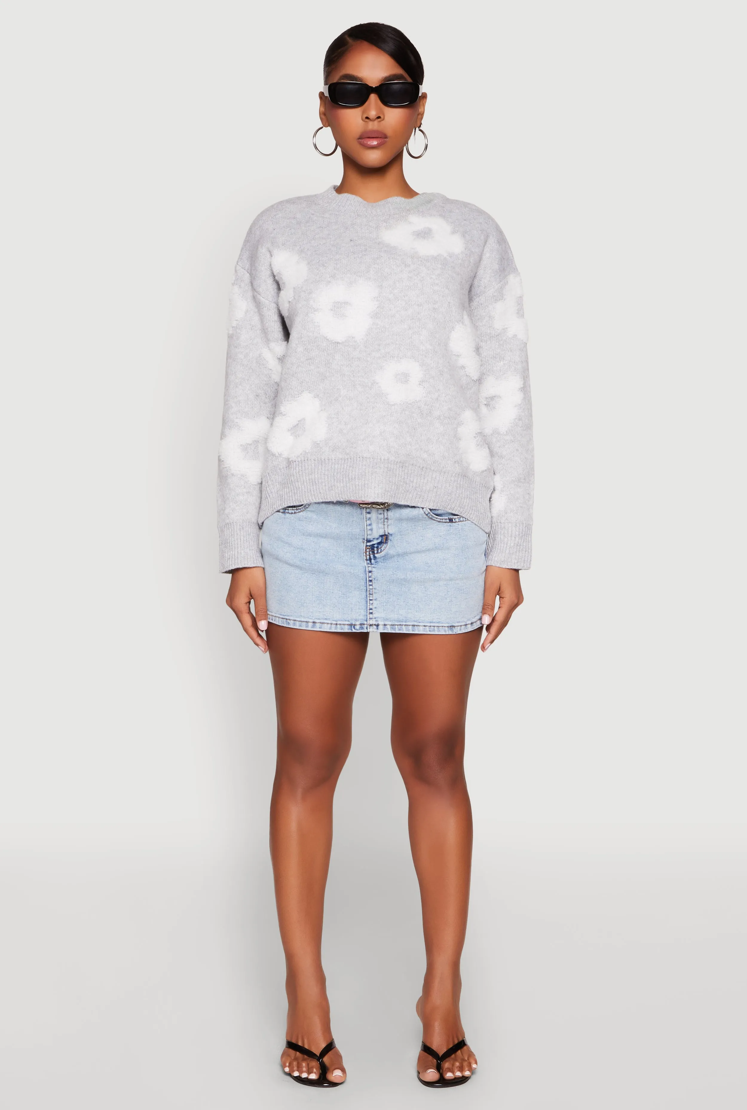 Daisy Flower Tufted Knit Sweater sold by Rainbow product image thumbnail 3
