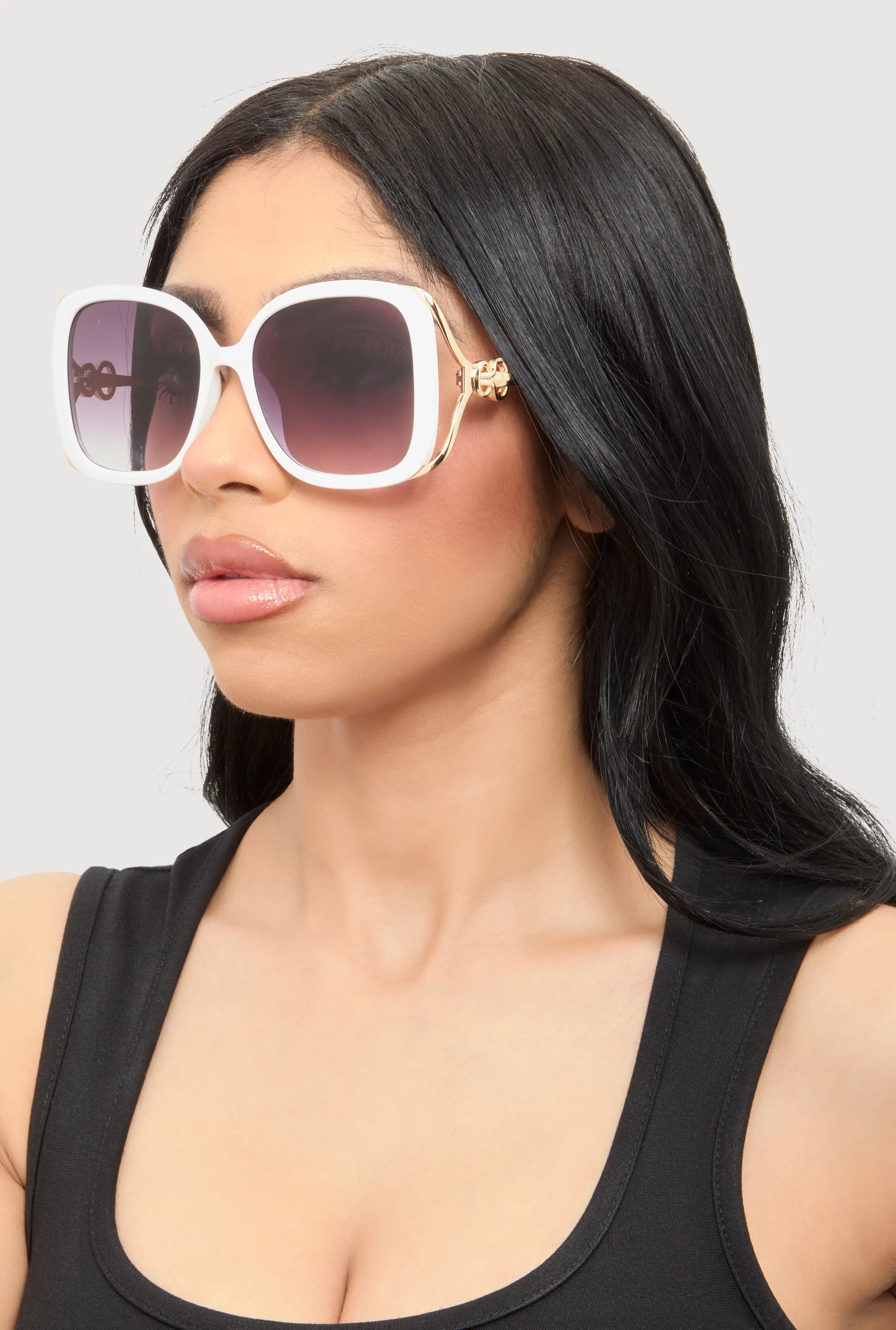 Metallic Detail Gradient Lens Sunglasses sold by Rainbow product image thumbnail 2